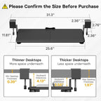 BONTEC KMT01 Under Desk Keyboard Tray, Pull-Out Keyboard & Mouse Platform - Image 2
