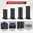 A Pair of Universal Speaker Stands, Heavy Duty Speaker Stands Holds Bookshelf - Image 3