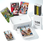 4x6 Photo Printer with 108 Sheets & 2 Color Ribbons by HPRT