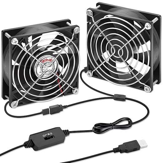 2 Packs Wathai 92mm x 25mm 90mm 5V USB Fan by Wathai