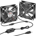 2 Packs Wathai 92mm x 25mm 90mm 5V USB Fan by Wathai