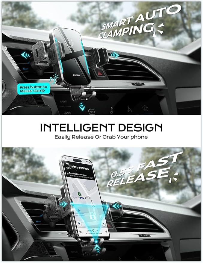 CHGeek Wireless Car Charger, 15W Fast Charging - Image 5