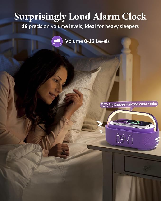 COLSUR 6-in-1 Bluetooth Speaker Alarm Clock - Image 4
