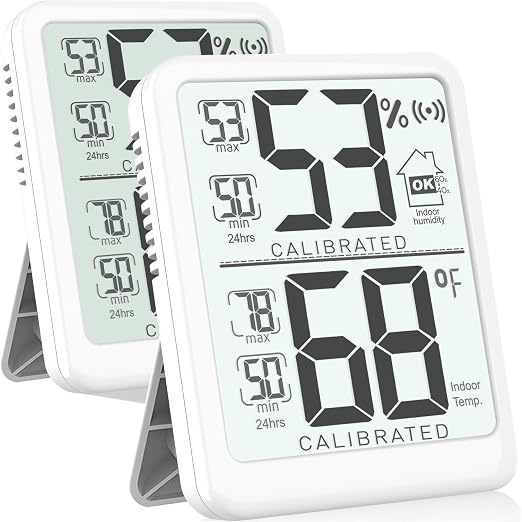 Antonki 2-Pack Room Thermometer, Digital Small Hygrometer Indoor Thermometer by Antonki