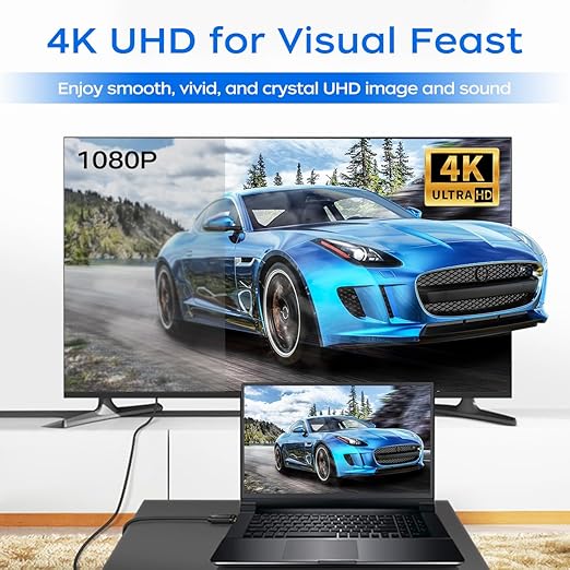 4K Displayport to HDMI Cable 6 Feet 2-Pack, Display Port to HDMI Adapter Male - Image 3