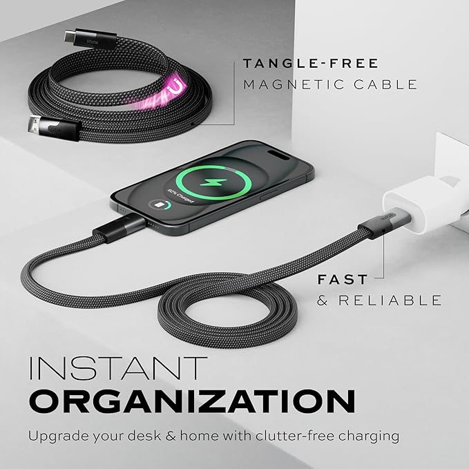 Statik MagStack USB to USB C Cable, Magnetic Anti Tangle Flat A to Type C - Image 7