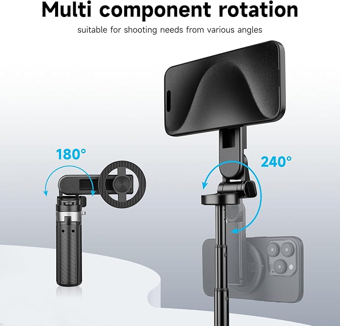 Selfie Stick for iPhone, Magnetic Tripod - 3 in 1 Tripod for Video Recording - Image 5