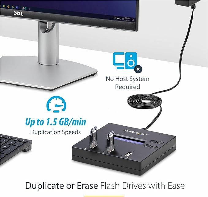 StarTech.com Standalone 1 to 2 USB Flash Drive Duplicator / Cloner / Eraser - Image 7