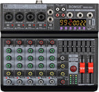 BOMGE 06A Professional 6 Channel DJ Audio Mixer, DJ Controller Sound Mixer by BOMGEMusicStudio