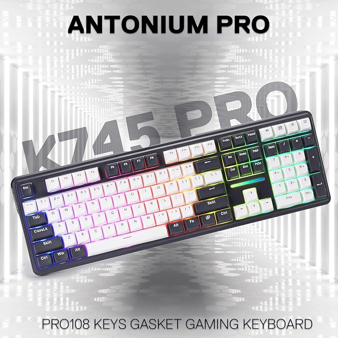 Redragon K745 PRO Wireless Gasket RGB Gaming Keyboard, 108 Keys Mechanical - Image 9