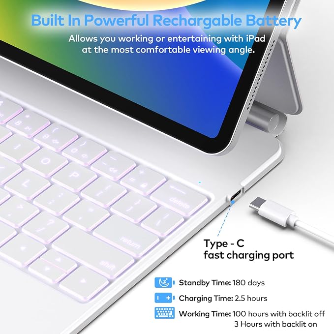 Keyboard Case for iPad Air 13 and iPad Pro 12.9 inch 6th / 5th / 4th / 3rd - Image 9