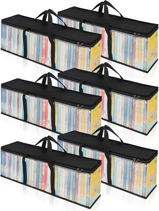 CCidea DVD Storage Bags Set of 6, Stackable DVD/CD/Blu Ray Storage Cases by CCidea