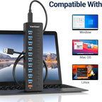 Powered USB Hub, 11-Port USB 3.0 Hub Splitter - Image 6