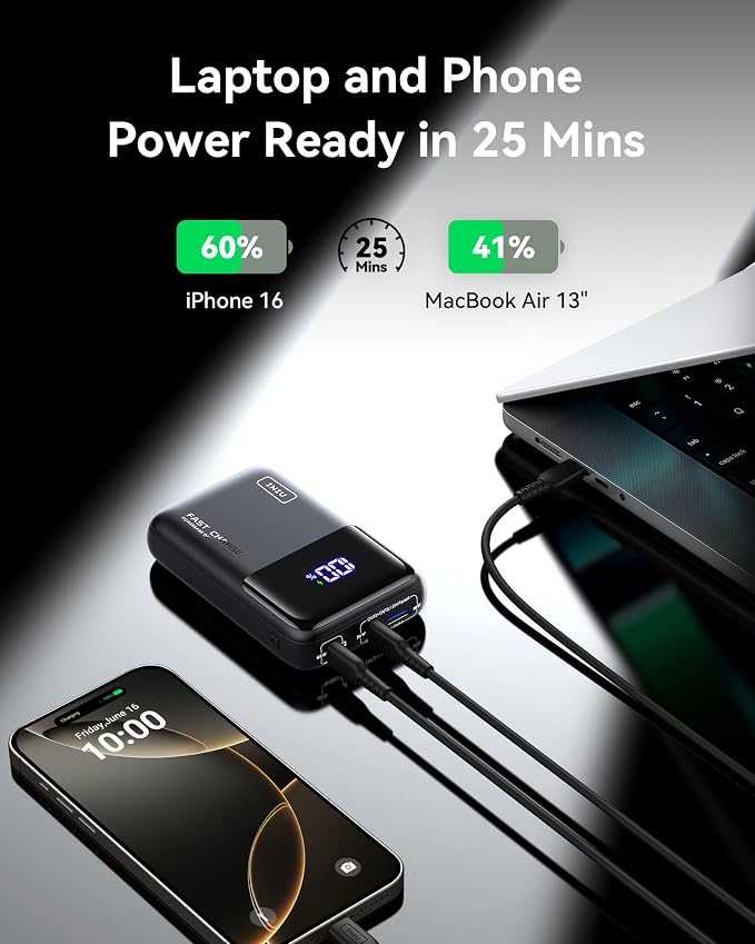 INIU Power Bank, 20000mAh 65W Ultra Small USB C Laptop & Phone Portable Charger - Image 3