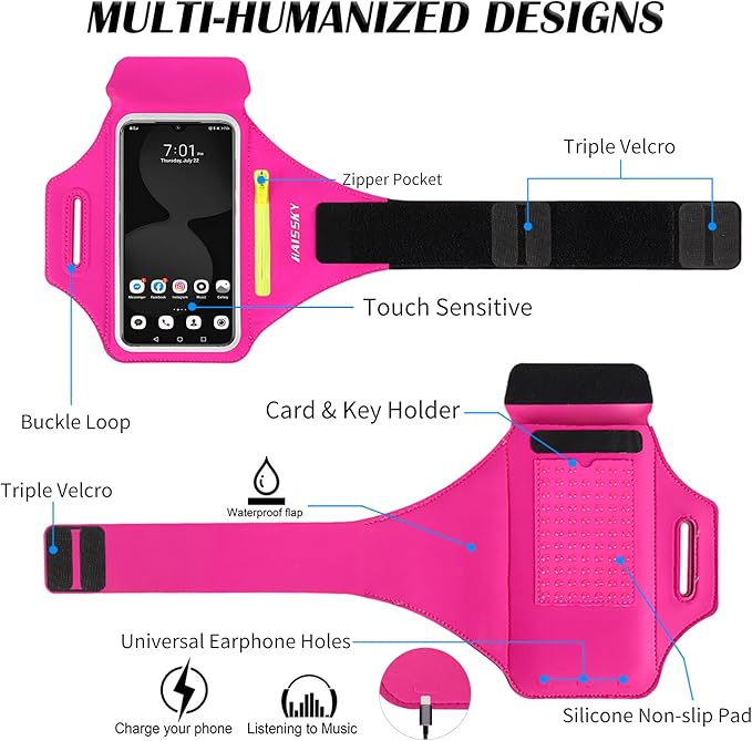 Running Armband with Earphone Bag Cell Phone Armband - Image 6