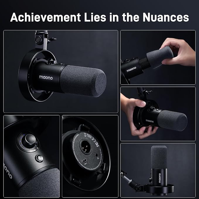MAONO Dynamic Microphone-XLR USB Podcast Recording Mic: - Image 8