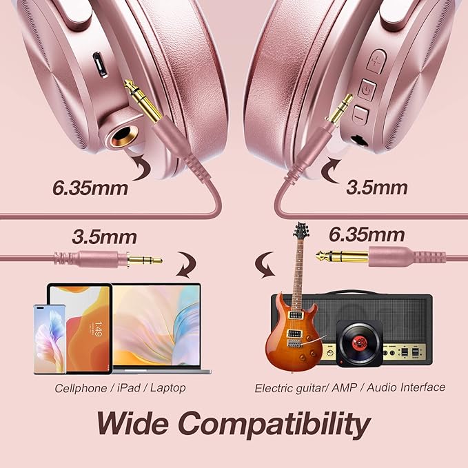 OneOdio A70 Bluetooth Over Ear Headphones, Wireless Headphones w/ 72H Playtime - Image 4