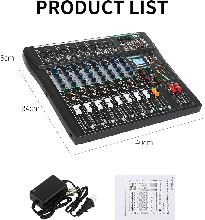 XTUGA 8 Channel Audio Mixer Sound Board Mixing Console, Audio Interface PC USB - Image 8