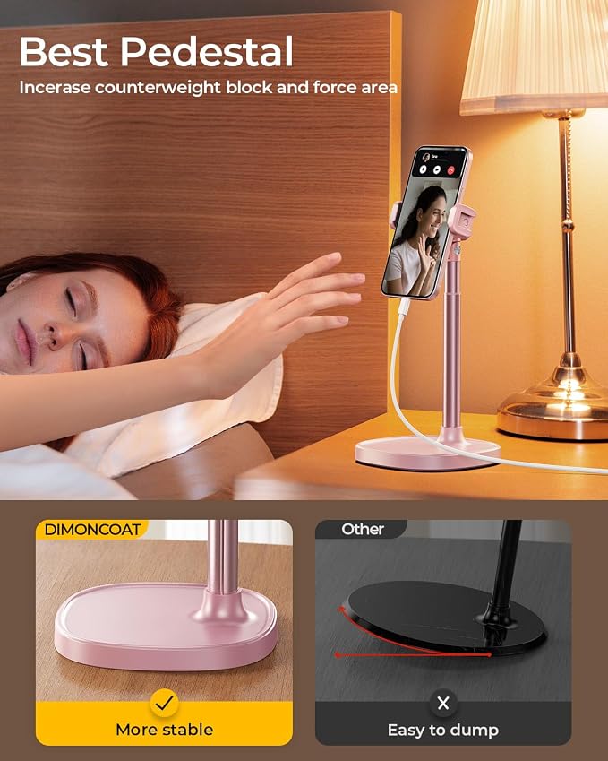 DIMONCOAT Phone Stand for Desk, Angle Height AdjustablePhone Holder for Desk - Image 6