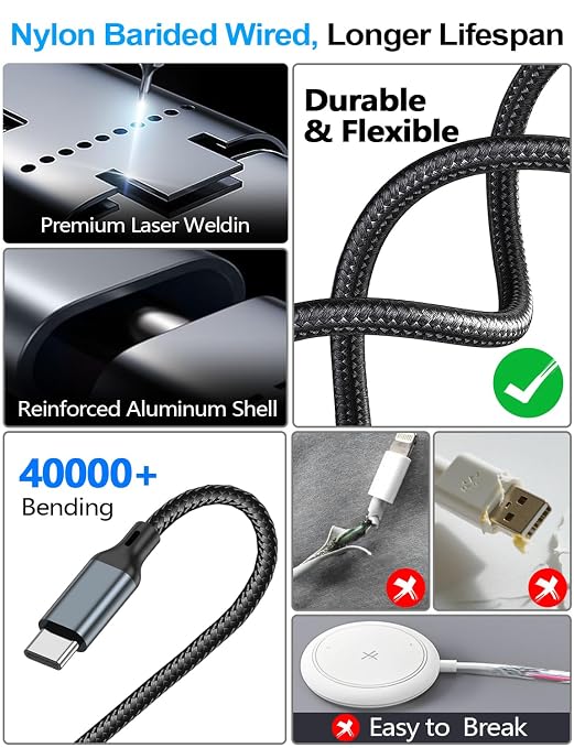 4-in-2 Multi Charging Cable for Apple Watch Charger/Samsung/iPhone Charger - Image 7