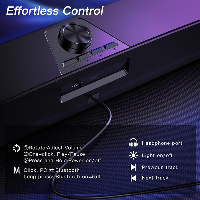Computer Speakers for Desktop, PC Speakers Gaming Sound bar - Image 5