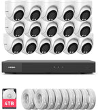H.VIEW 4K 16 Channel Security Camera System 16Pcs CCTV Camera kit PoE 8MP by HVIEW