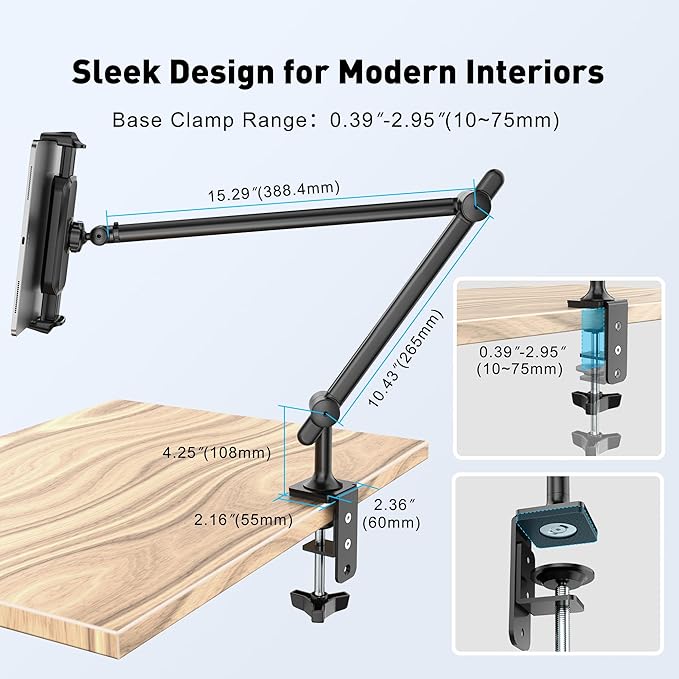 AboveTEK Tablet Stand Holder, Aluminum iPad Holder - Image 6