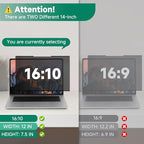 Nano-Suction Laptop Privacy Screen 14 Inch 16:10, Removale Screen Privacy Shield - Image 3