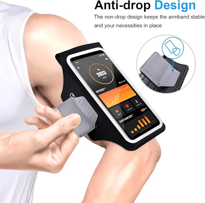 GUZACK Running Armband for iPhone 16 15 14 13 Pro Max, Galaxy S25 S24 S23 S22 - Image 6