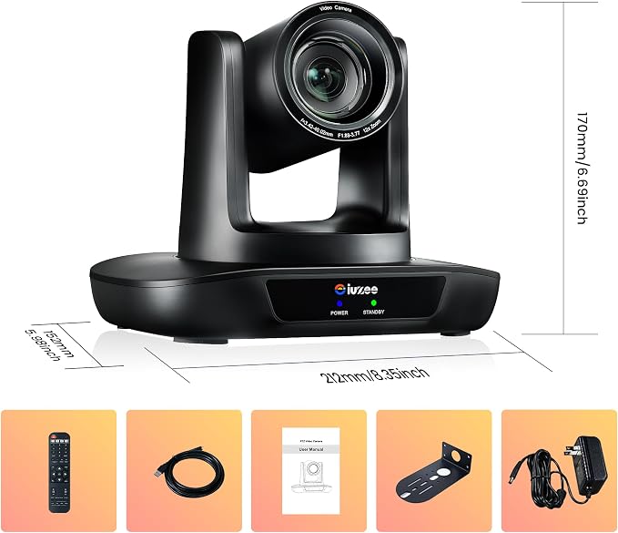 PTZ Camera 4K Conference Room Camera USB3.0/HDMI Live Streaming 12X Optical - Image 9