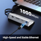 USB C Hub, 10-in-1 USB Docking Station, Aluminum USB to Ethernet Adapter - Image 3