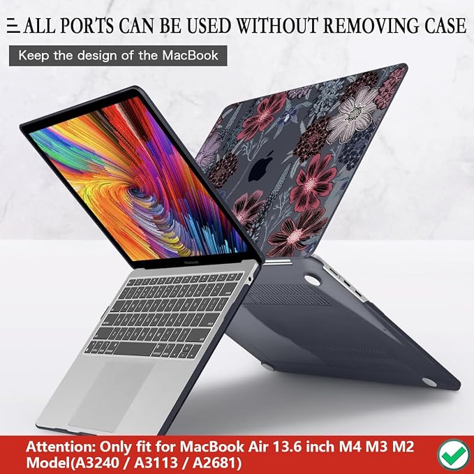 CISSOOK Compatible with MacBook Air 13.6 inch Case 2022 2023 2024 2025 Model - Image 5