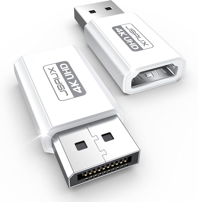 4K DisplayPort to HDMI Adapter 2-Pack, JSAUX DP PC to HDMI Monitor Converter by JSAUX