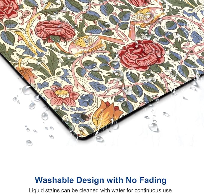 Mouse Pad, Floral Mouse Pad, Square Mouse Mat Waterproof Mousepad Non-Slip - Image 4