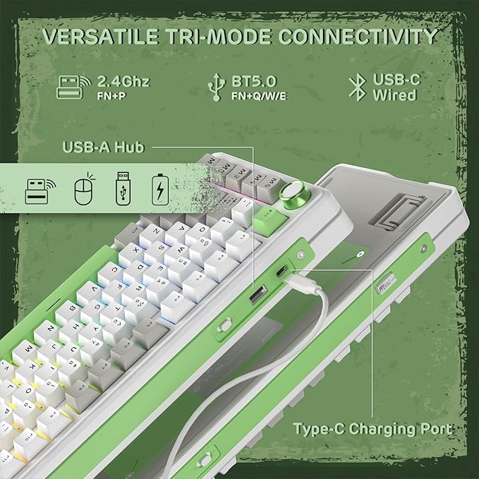 RK ROYAL KLUDGE L75 Gasket Mount Mechanical Keyboard w/Knob/Macro Keys & - Image 3