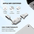 JSL JDTDC 128GB Apple MFi Certified iPhone-Photo-Stick, 3 in 1 USB C - Image 2