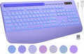 Wireless Keyboard with 7 Colored Backlits, Wrist Rest, Phone Holder, by Trueque