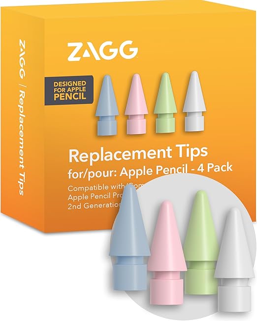 ZAGG Replacement Tips for Apple Pencil 1st Gen, 2nd Gen, & USB-C by ZAGG