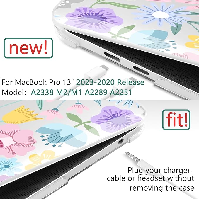 TWOLSKOO Compatible with MacBook Pro 13 inch Case 2023-2016 A2338 M2/M1 A2251 - Image 2