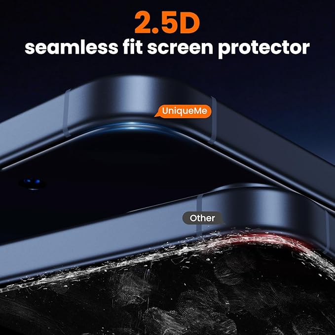 UniqueMe for iPhone 15 Pro Privacy Screen Protector, Screen Protector 15 Pro - Image 6