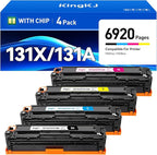131A 131X High Yield Toner Cartridge 4-Pack Black Cyan Yellow Magenta by KingKJInkToner