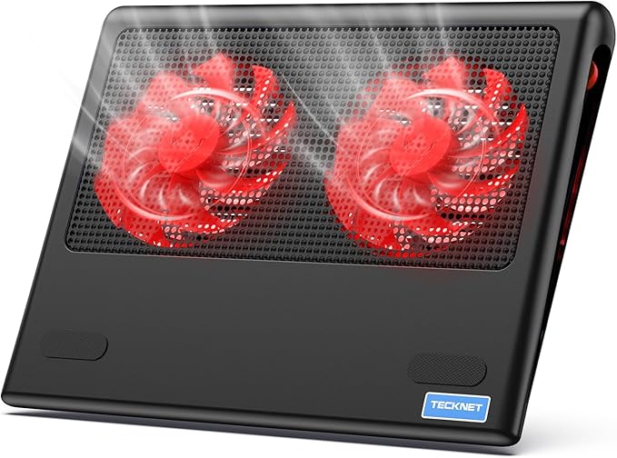 TECKNET Laptop Cooling Pad, Gaming Laptop Cooling Stand, Wind Speed Adjustable by Tecknet