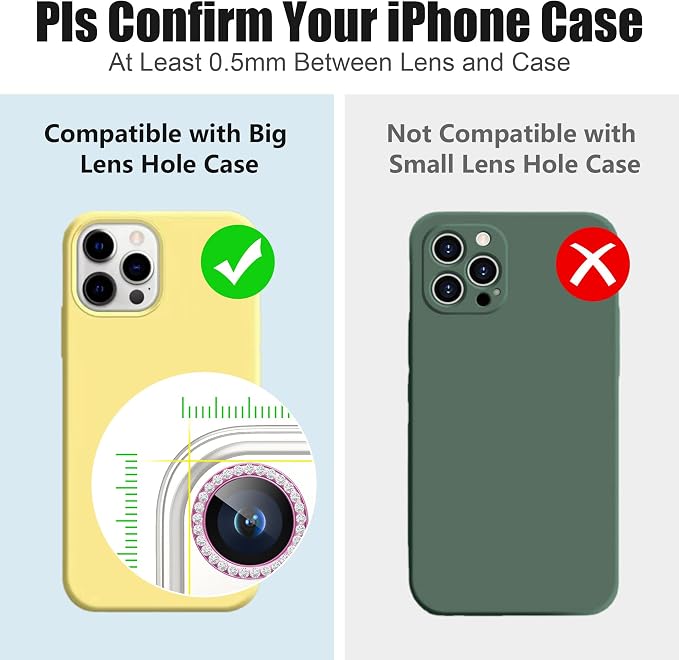 AGVEE 3+3 6 Pack for iPhone 15 Pro 6.1" / 15 Pro Max 6.7" Camera Lens Cover - Image 3