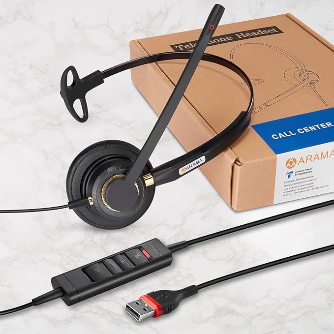 Headset with Microphone Noise Cancelling & Audio Controls Ultra Comfort - Image 7