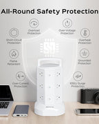 Power Strip Tower Surge Protector, JACKYLED 12 Outlets 6 USB Charging Station - Image 6