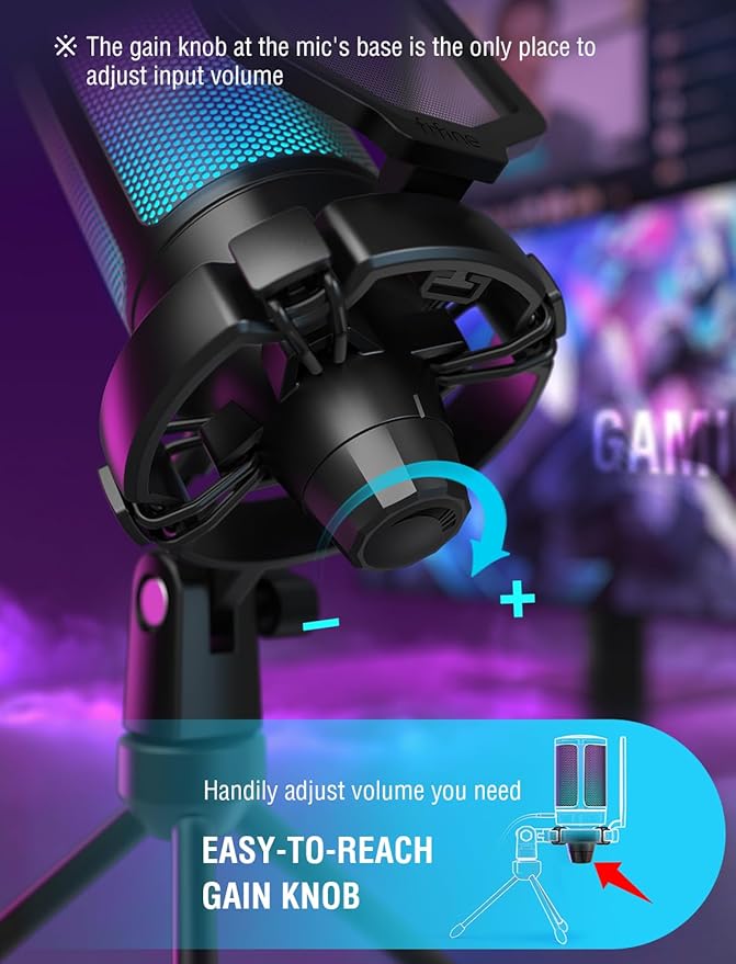 FIFINE Gaming USB Microphone for PC PS5, Condenser Mic - Image 5