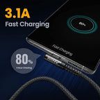 AINOPE USB C Cable Right Angle 3.1A Type C Charger Fast Charging, Resistant - Image 5