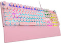 AULA F2088 Typewriter Style Mechanical Gaming Keyboard, Rainbow LED Backlit by AULA