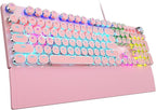 AULA F2088 Typewriter Style Mechanical Gaming Keyboard, Rainbow LED Backlit by AULA