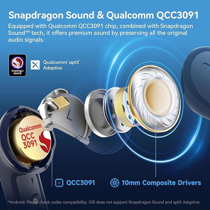 EarFun Air Pro 4 Adaptive Hybrid Noise Canceling Wireless Earbuds, Qualcomm - Image 3